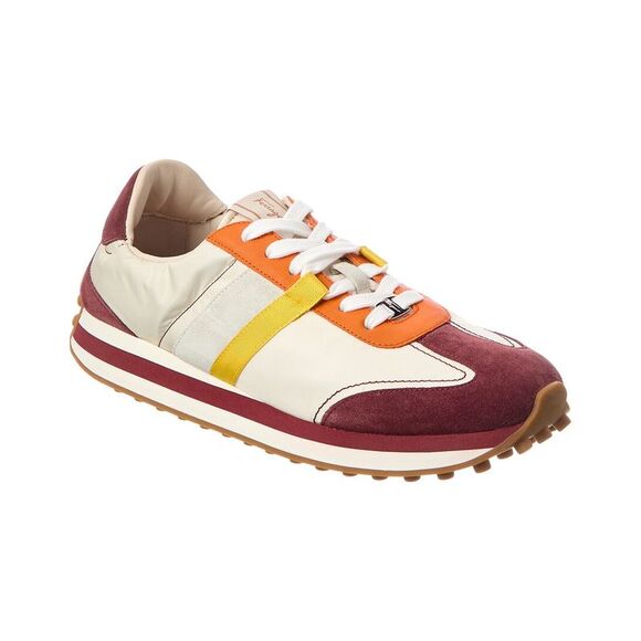 Ferragamo Canvas & Suede Sneaker White